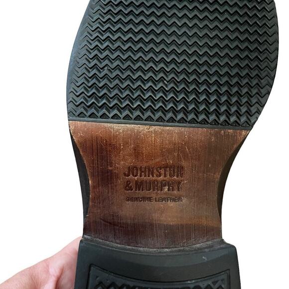 Johnston & Murphy Men’s Leather Cap Toe Oxfords Dress Shoes Tan Size 8.5 - Picture 10 of 12